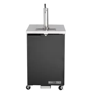 Maxx Cold - MXBD24-1BHC Single Tower Beer Dispenser, 23.3"W, 7.2 cu. ft., 1 Barrel/Keg (204L)?Storage Capacity, in Black with Stainless Steel Top
