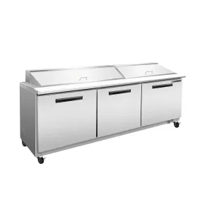 Maxx Cold - MXCR72SHC?Three-Door Refrigerated Sandwich and Salad Prep Station, 71.7"W, 18 cu. ft. Storage Capacity, Equipped with (18) 4?? Deep Pans and Cutting Board, in Stainless Steel