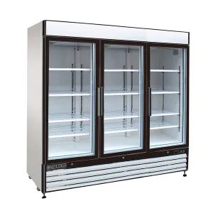 Maxx Cold - MXM3-72RHC Triple Glass Door Merchandiser Refrigerator, Free Standing, 72 cu. ft., in White