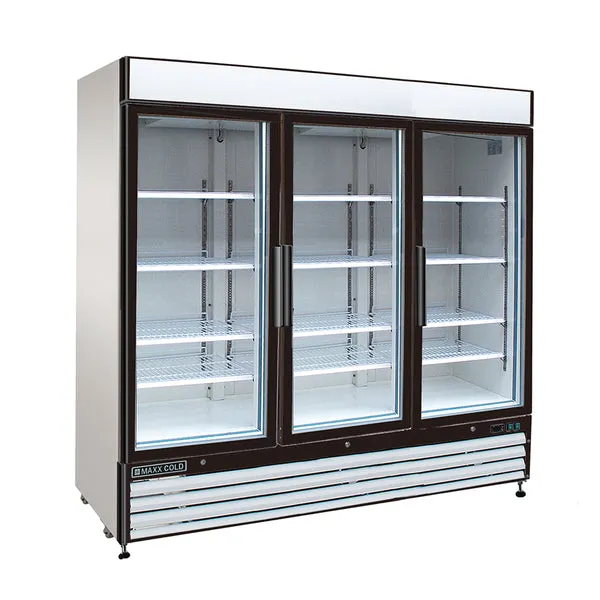 Maxx Cold - MXM3-72RHC Triple Glass Door Merchandiser Refrigerator, Free Standing, 72 cu. ft., in White