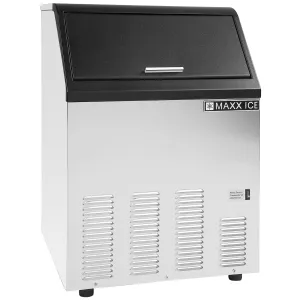 Maxx Ice - MIM130, Maxx Ice Self-Contained Ice Machine, 130 lbs, Bullet Ice Cubes, with 35 lb Built-in Ice Storage Bin, in Stainless Steel with Black Trim
