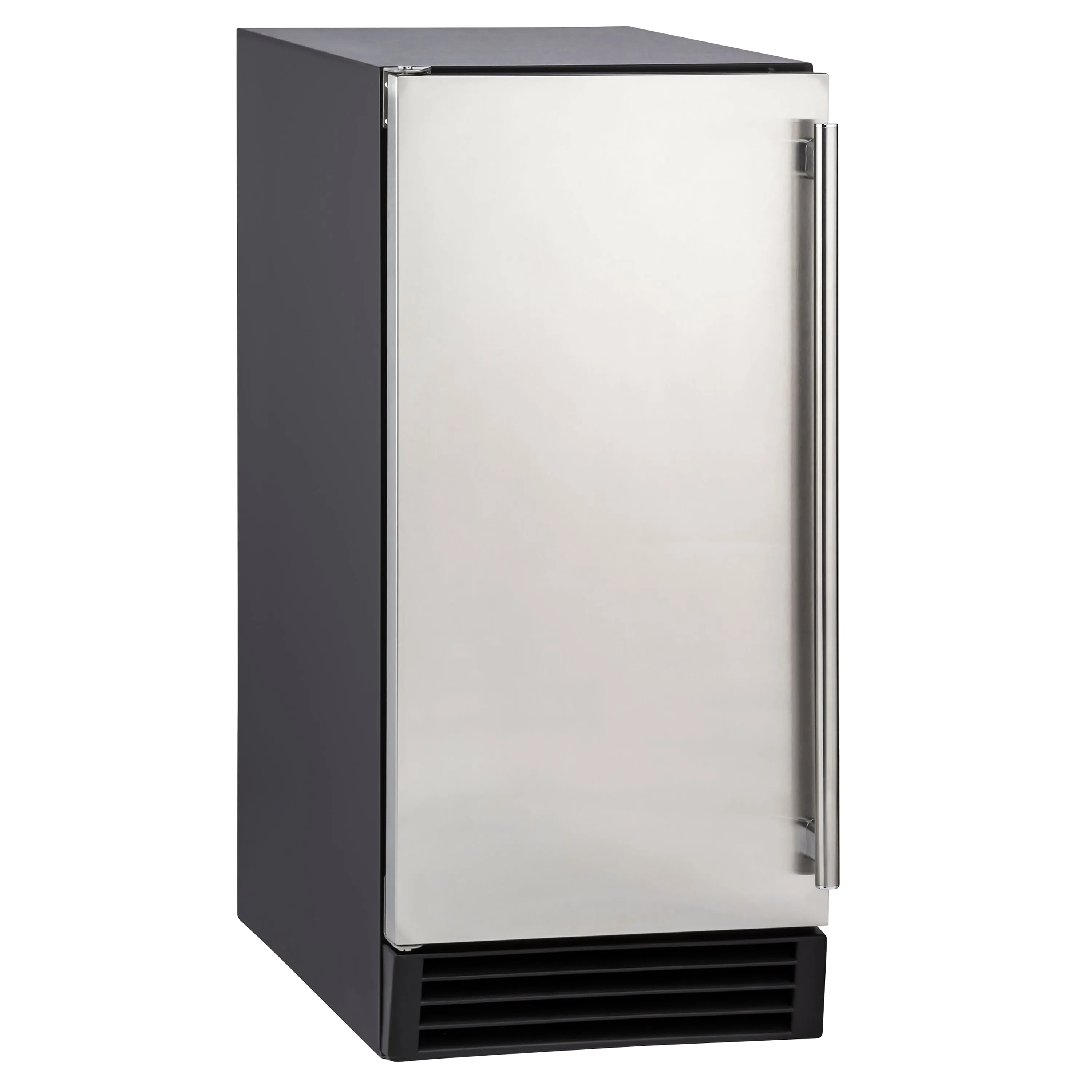 Maxx Ice - MIM50, Maxx Ice Self-Contained Indoor Ice Machine, 15"W, 60 lbs, Full Dice Ice Cubes, Energy Star Listed, in Black with Stainless Steel Door
