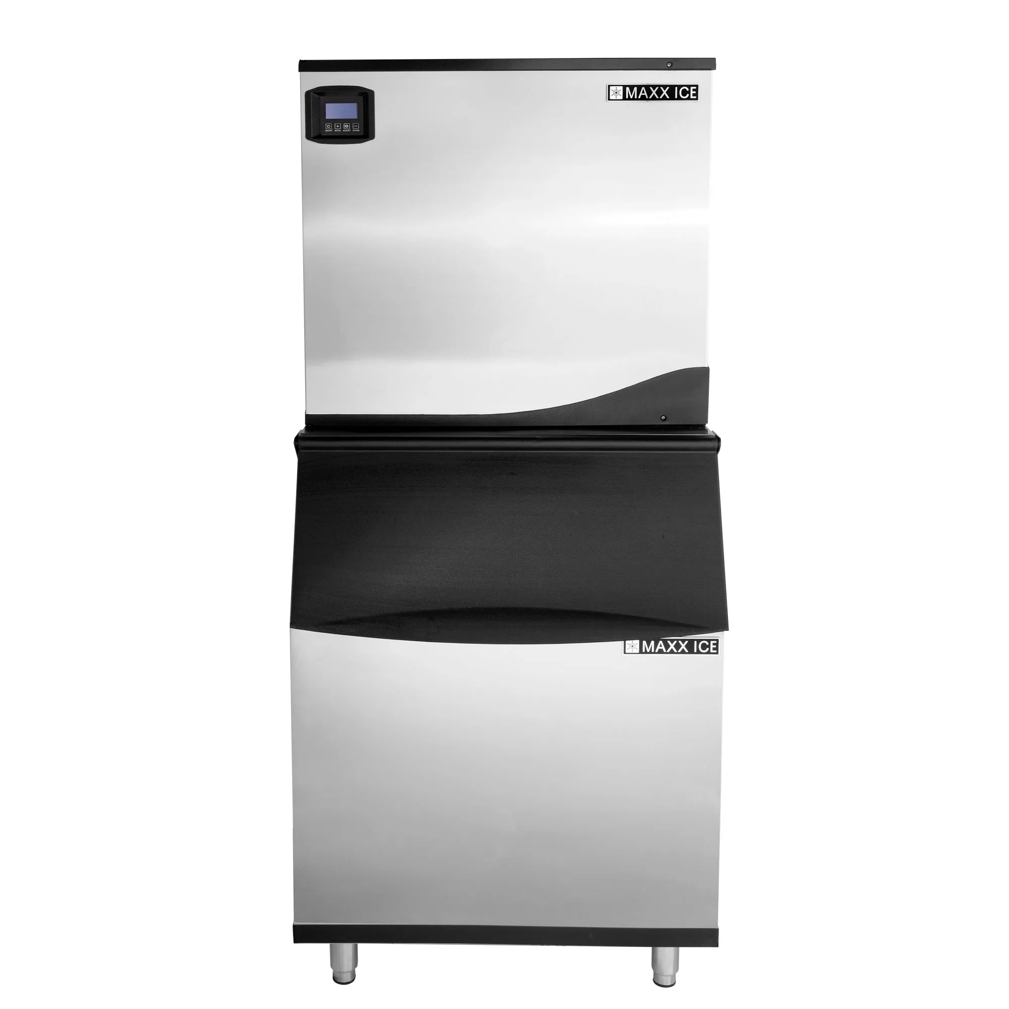 Maxx Ice - MIM500N-B580, Maxx Ice Intelligent Series Modular Ice Machine, 30"W, 521 lbs, and Storage Bin, 30"W, 580 lbs, in Stainless Steel