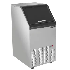 Maxx Ice - MIM85H, Maxx Ice Self-Contained Ice Machine, 88 lbs, Half Dice Ice Cubes, with 25 lb Built-in Ice Storage Bin, in Stainless Steel with Black Trim