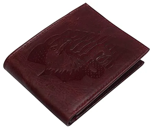 Rfid Blocking Genuine Leather Men'S Bifold Eagle Usa Flag Wallet Gift Exclusive Savings Event
