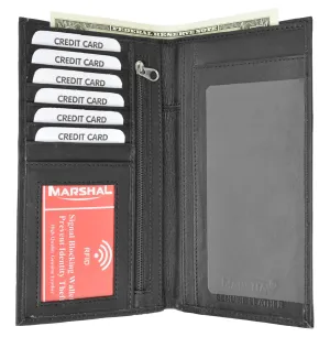 Special Price Today Slim Leather Id/Credit Card Holder Long Wallet With Rfid Blocking