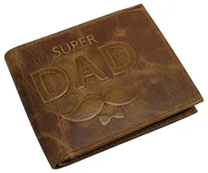 Genuine Leather Rfid Blocking Men'S Bifold Super Dad Wallet Hot Savings Alert