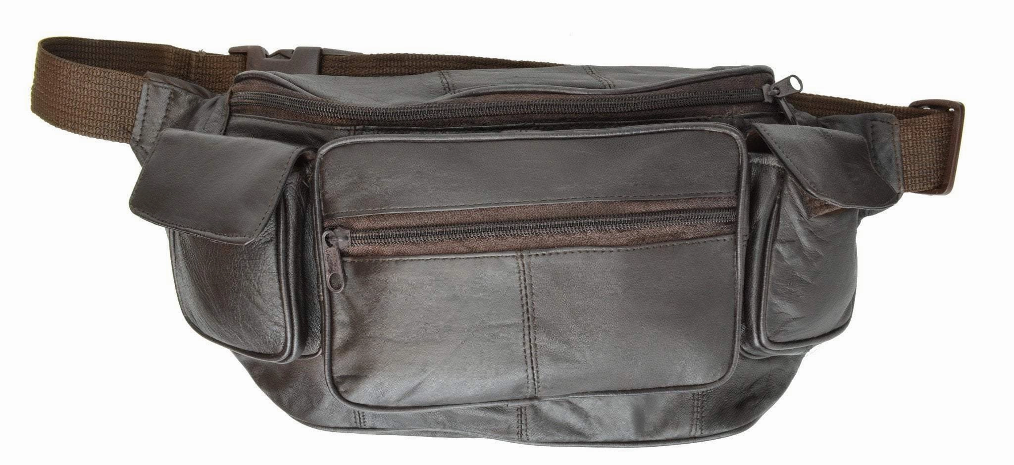 Genuine Lambskin Leather Pouch Jumbo Size Fanny Bag By Marshal Wallet Clearance Sale
