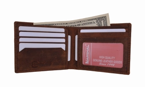 Hot Deals Today Vintage Rfid Blocking Men'S Genuine Leather Slim Bifold Wallet Rfid60Htc