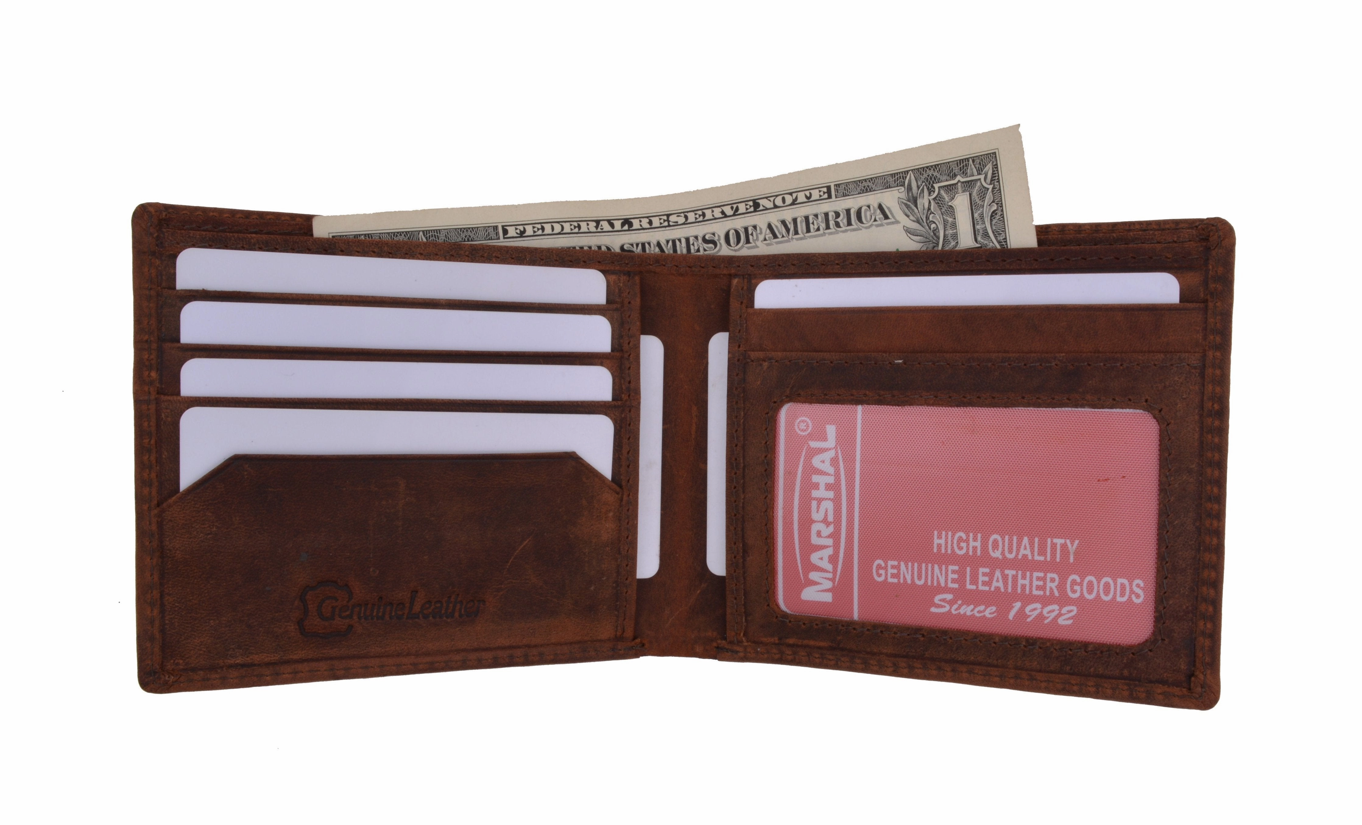 Flash Pick Today Vintage Rfid Blocking Men'S Genuine Leather Slim Bifold Wallet Rfid60Htc