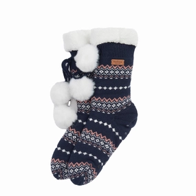 Today Only Discount Clearance Alert Now Barbour Fair Isle Lounge Socks Pink/Navy