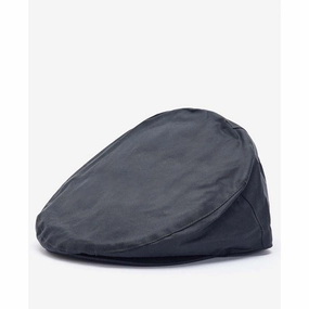 Barbour Wax Mens Flat Cap - Navy Limited Time Sale
