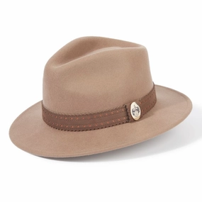Today Only Savings Limited Stock Hot Deal Hicks & Brown X Fairfax & Favor Waveney Ladies Fedora - Camel
