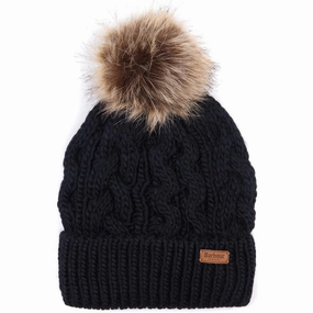 Barbour Penshaw Cable Ladies Pompom Hat - Navy Hot Sale Today Limited Stock Hot Deal