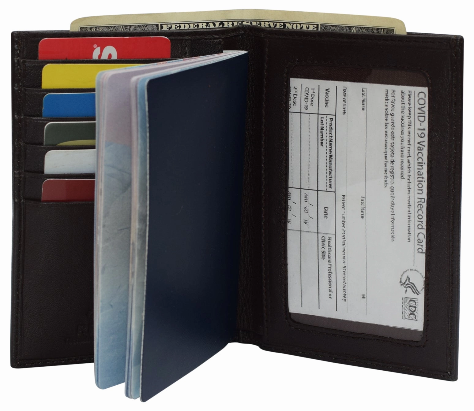 Genuine Leather Vaccination Passport Holder Cover Wallet Rfid Blocking Vaccine Card Holder Passport Wallet Today Only Hot Sale
