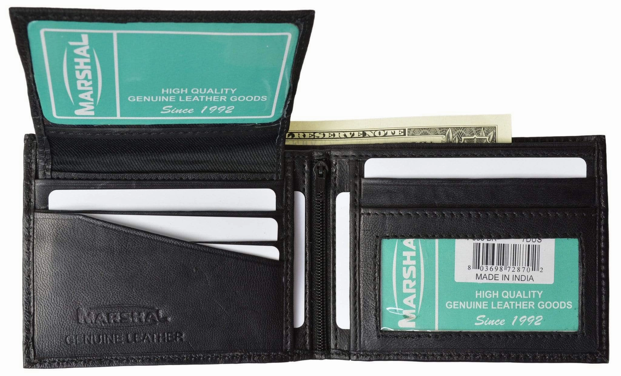 Men'S Leather Bifold Wallet Removable Flip Up Id Window P 533 (C) MustHave Clearance