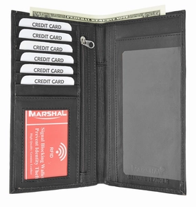 Special Price Today Slim Leather Id/Credit Card Holder Long Wallet With Rfid Blocking