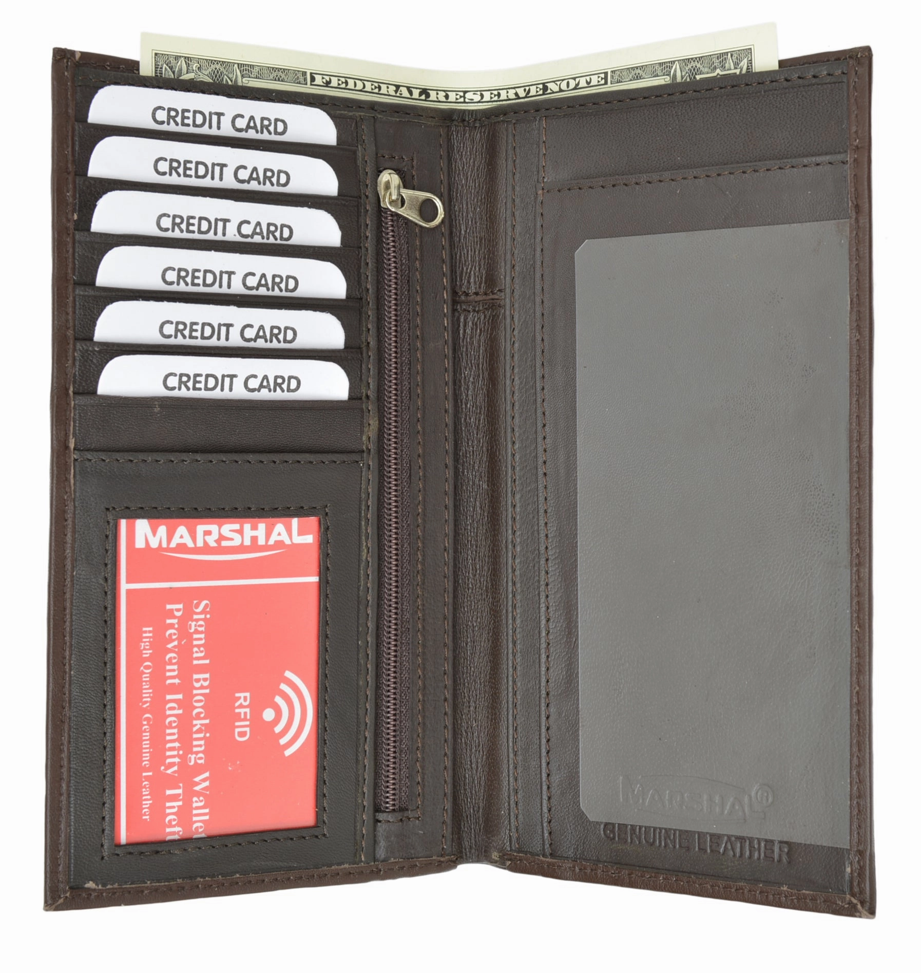 Slim Leather Id/Credit Card Holder Long Wallet With Rfid Blocking Special Price Offer Gift Ideas Galore