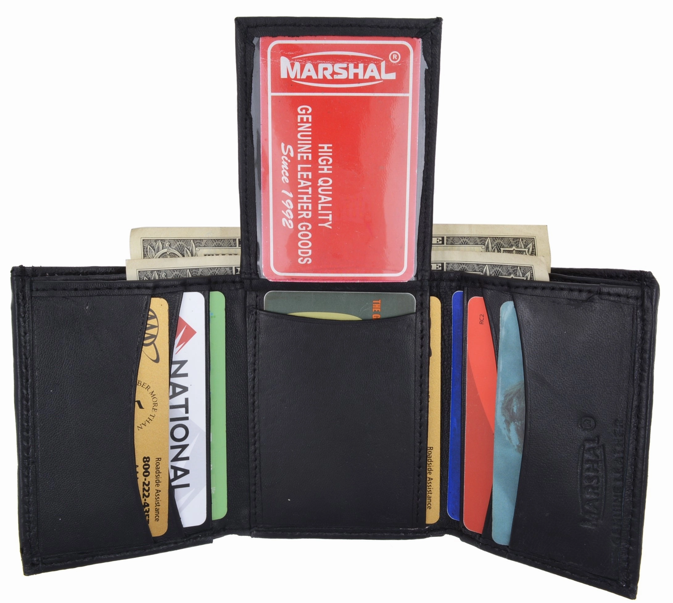 Trifold Middle Flap Id Lambksin Leather Wallet 3755 Sweet Deal Inside