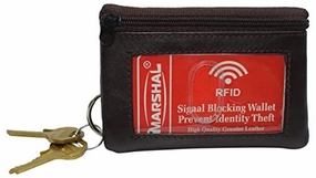 Genuine Leather Brown Zippered Change Purse Wallet With Id Window & Key Ring Hot Pick Online Grab Your Savings