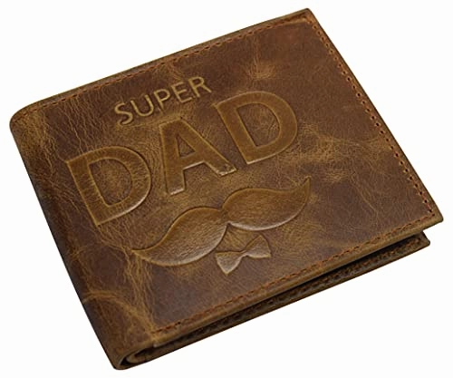 Genuine Leather Rfid Blocking Men'S Bifold Super Dad Wallet Hot Savings Alert