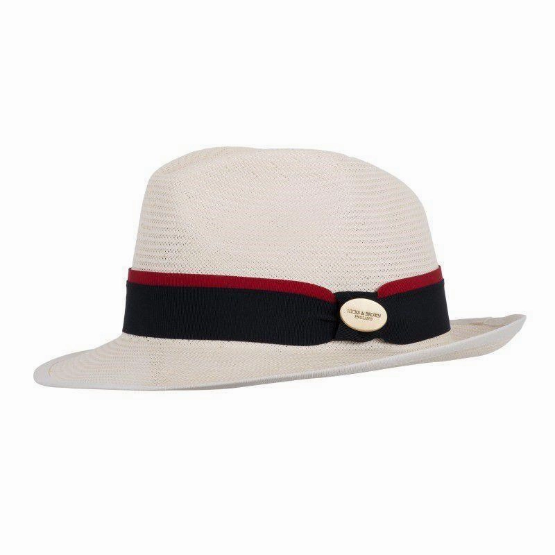 Best Deal Online Hicks & Brown Holkham Panama Hat - Navy/Red