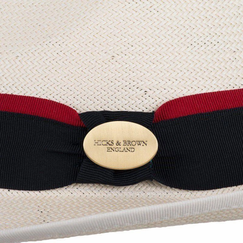 Shop Grab Savings Hicks & Brown Holkham Panama Hat - Navy/Red