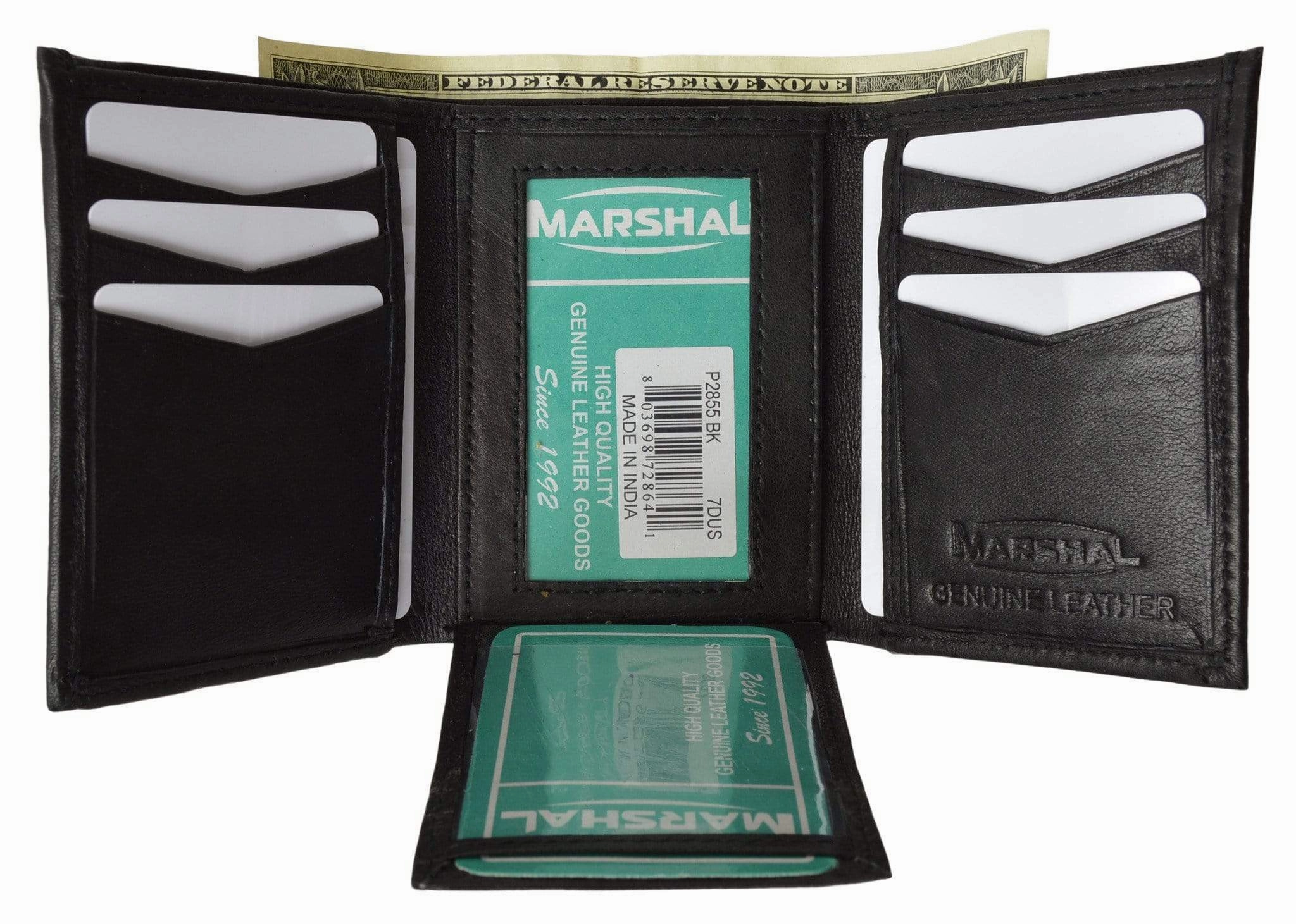 Flash Deal Today Shop Grab Savings Men'S Flap Down Id Window Premium Leather Trifold Wallet  P 2855 (C)