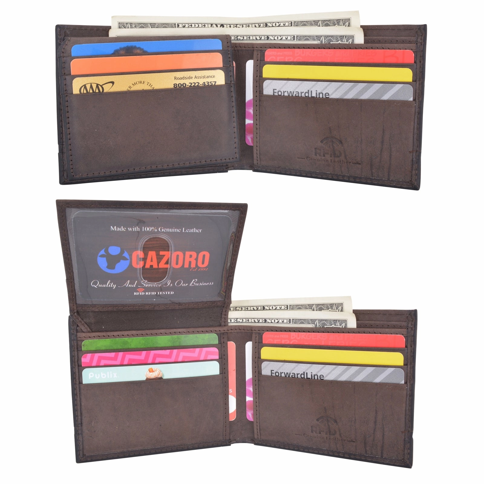 Men'S Genuine Leather Rfid Blocking Chain Biker Bifold Flap Up Id Wallet GiftWorthy Sale
