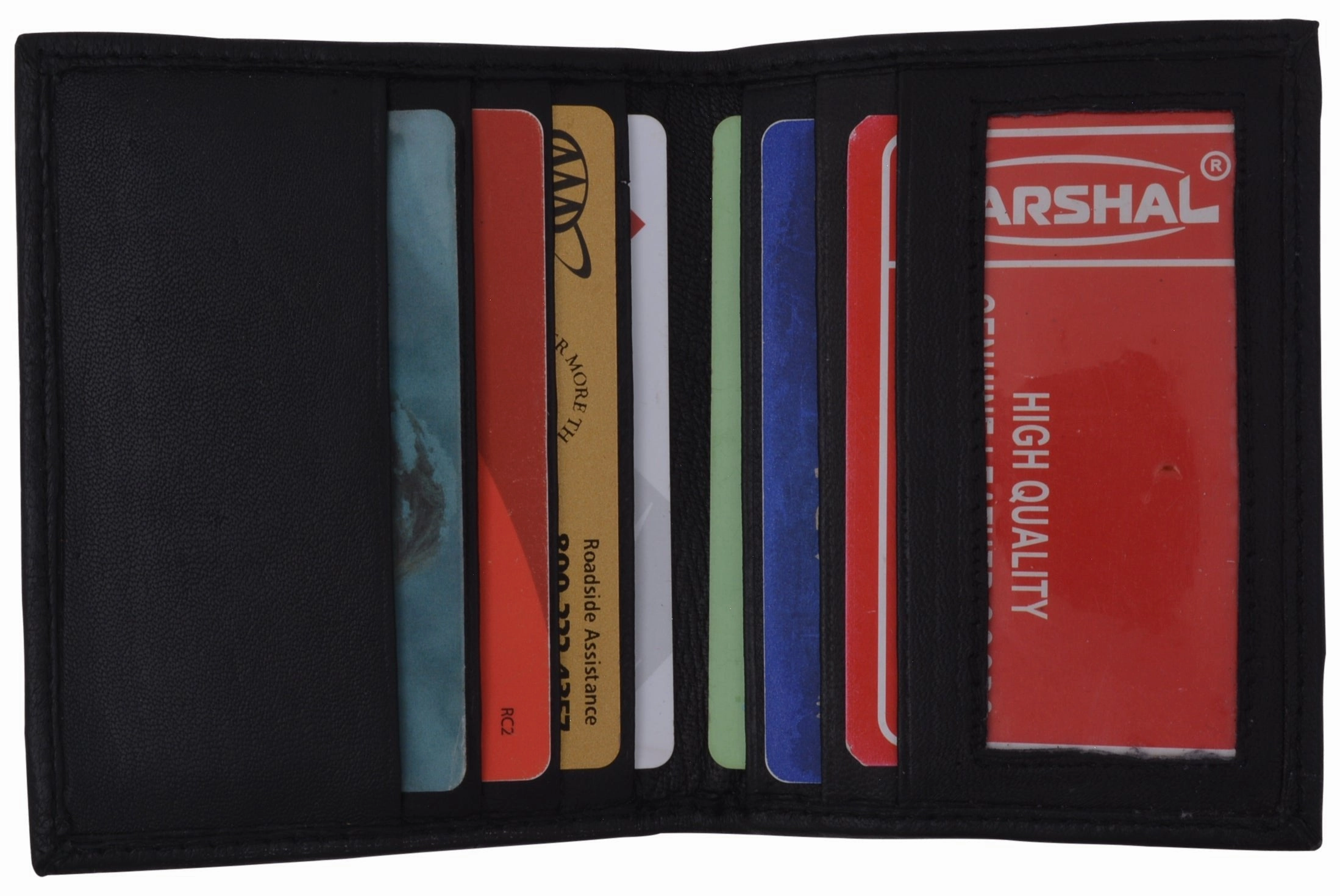 Todays Special Picks Flash Deal Alert Men'S Slim Leather Credit Card Id Mini Coin Pouch Wallet Holder Bifold Driver'S License Black