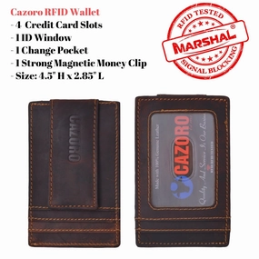 Men'S Vintage Rfid Blocking Magnetic Money Clip Leather Slim Wallet Card Holder Todays Best Deal