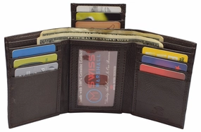 Men'S Wallet Rfid Genuine Leather Trifold With Id Window And Removable Card Slots Hot Offer Frenzy