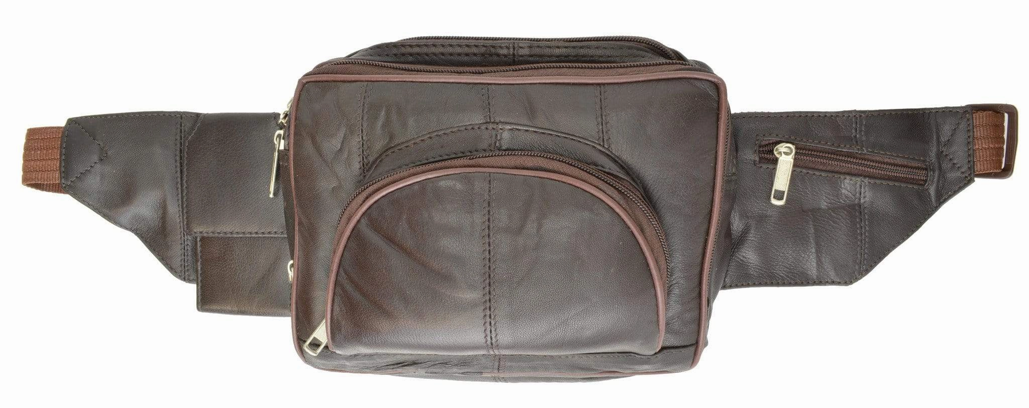 Men Women Leather Waist Pouch Fanny Pack Multiple Pockets Cellphone Holder 406 (C) MustHave Items Trending Hot Deal