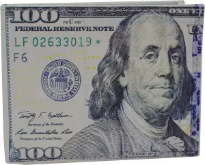 Best Deal Alert Men'S Printed $100 Bill Rfid Blocking Leather Bifold Wallet With Gift Box
