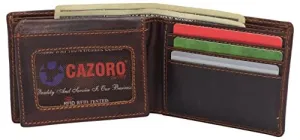 Limited Time Offer Gift Sale Event Men'S Real Vintage Leather Rfid Blocking Bifold Wallet Stylish Anti Theft Security With Id Window