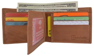 Clearance Event Today Men'S Rfid Blocking Hunter Leather Bifold Multi-Card Id Center Flip Wallet