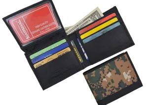 Men'S Rfid Blocking Premium Leather Camouflage Bifold Wallet With Fixed Flip Up Id Window Camo Military Design Dont Miss This Offer Trending Savings Now