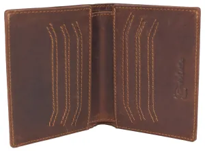 Biggest Savings Now Mens Slim Bifold Vintage Leather Wallet Rfid Blocking Vertical Credit Card Slots Holder Wallets For Men