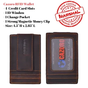 Men'S Vintage Rfid Blocking Magnetic Money Clip Leather Slim Wallet Card Holder Todays Best Deal