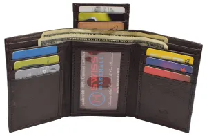 Men'S Wallet Rfid Genuine Leather Trifold With Id Window And Removable Card Slots Hot Offer Frenzy