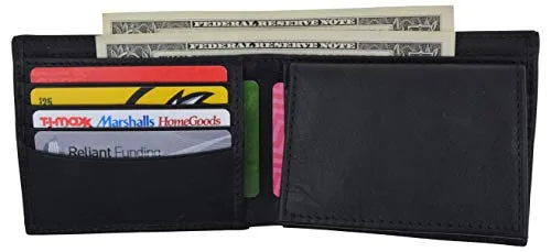 Trending Now Offer Mens Wallets Genuine Leather Bifold Extra Capacity With Removable Id Wallet Insert Rfid Blocking Card Holder Lightweight