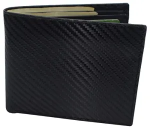 Daily Clearance Deal Men'S Wallets Rfid Blocking Carbon Fiber Leather Bifold Wallet For Men With Flap Up Id Window