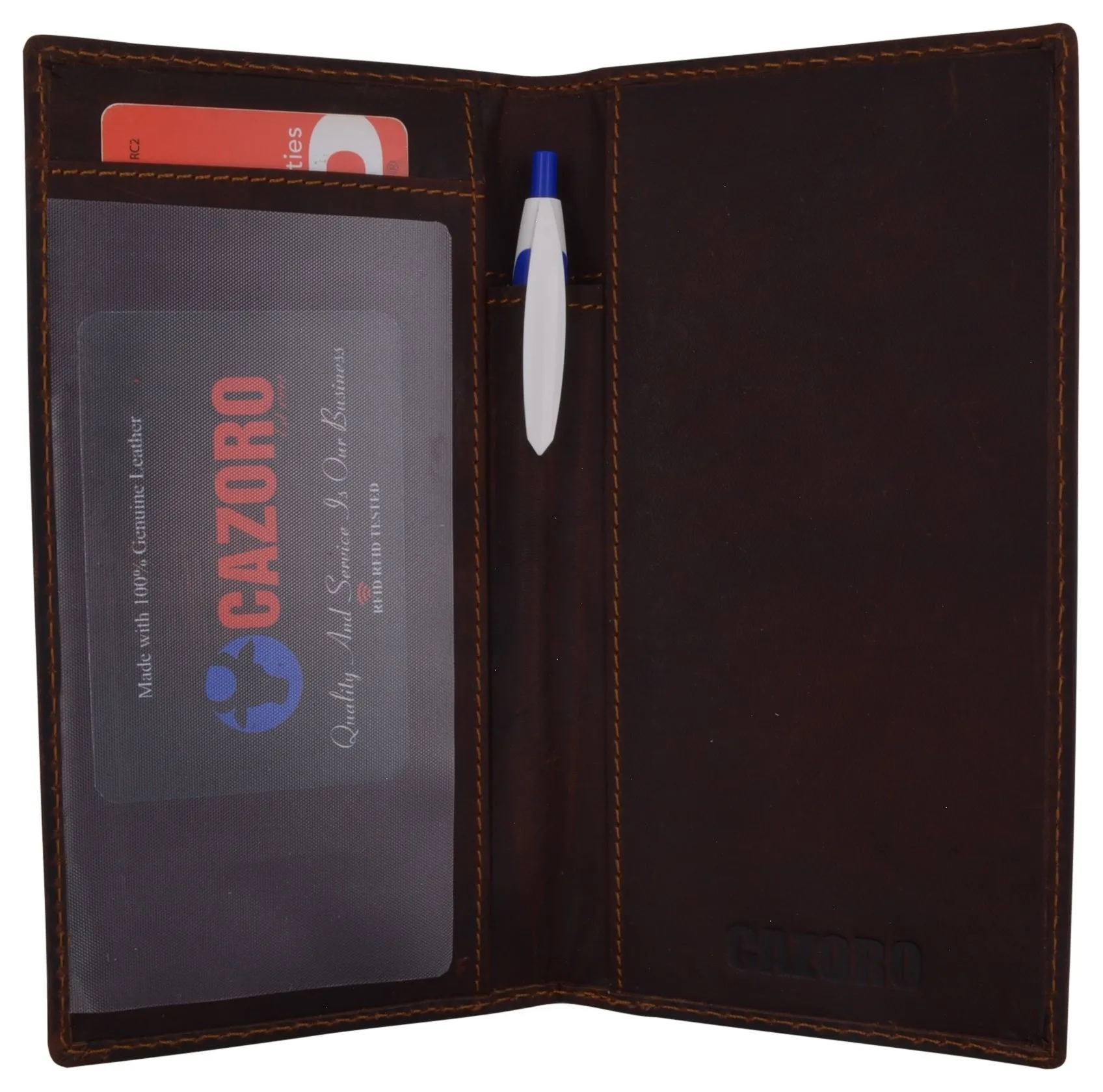 Flash Deal Alert Special Online Offer Mens Womens Rfid Genuine Vintage Leather Basic Checkbook Cover Pen Holder