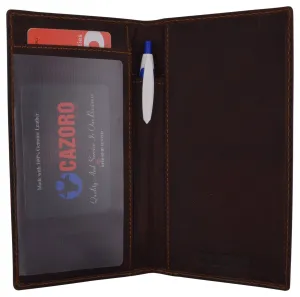 Flash Deal Alert Special Online Offer Mens Womens Rfid Genuine Vintage Leather Basic Checkbook Cover Pen Holder