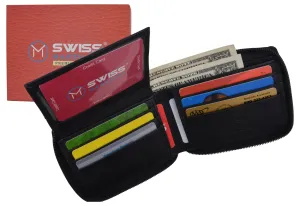 Biggest Savings Now Mega Online Discount Men'S Zipper Rfid Blocking Premium Leather Zip-Around Credit Card Id Bifold Black Wallet Box