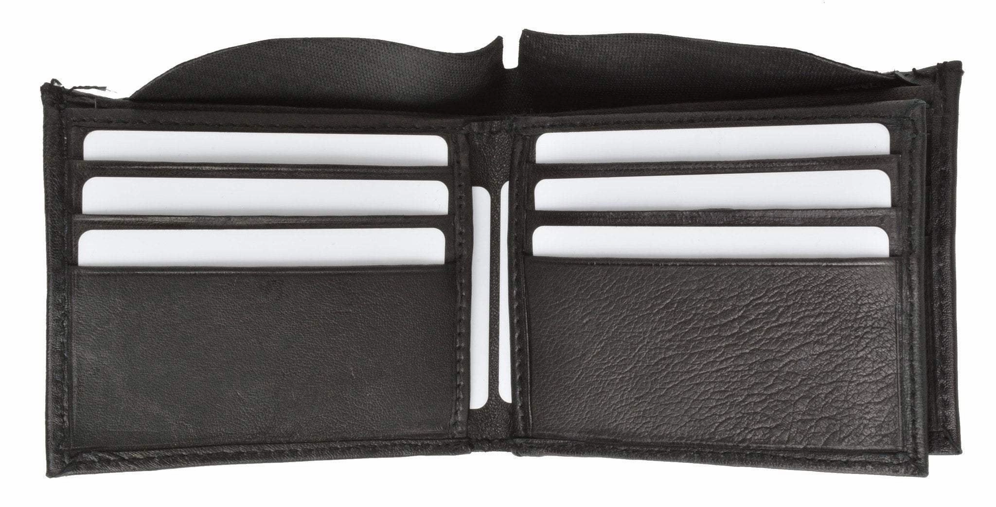 Shop Todays Picks Mens Black Bifold Card Id Key Holder Genuine Leather Wallet 2552