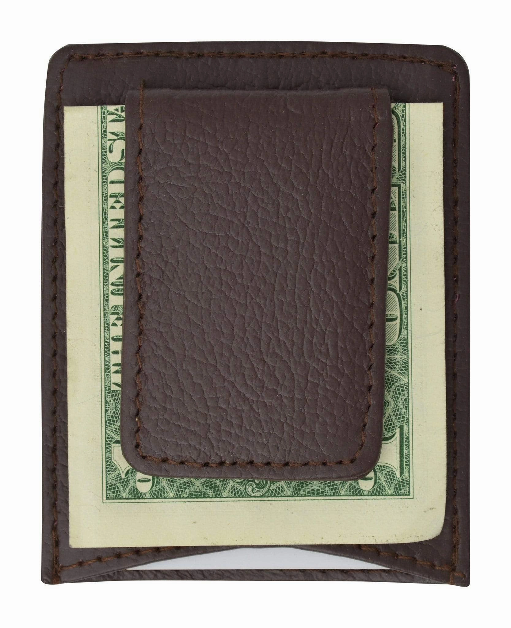 Mens Genuine Leather Magnetic Money Clip Credit Card Holder Wallet 910R (C) Sweet Deal Today Gift Sale Event