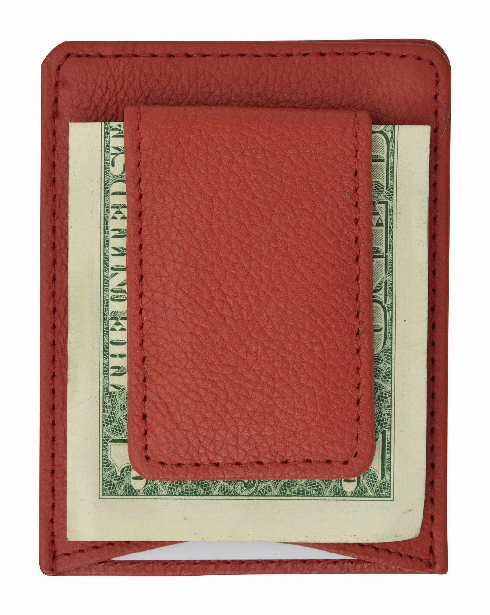 Mens Genuine Leather Magnetic Money Clip Credit Card Holder Wallet 910R (C) Grab the Deal Now