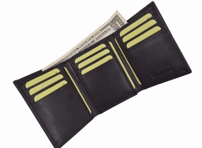 Today Only Discount Mens High Quality Genuine Leather Card Holder Trifold Wallet With Outside Id Window By Cavelio 730055 (C)