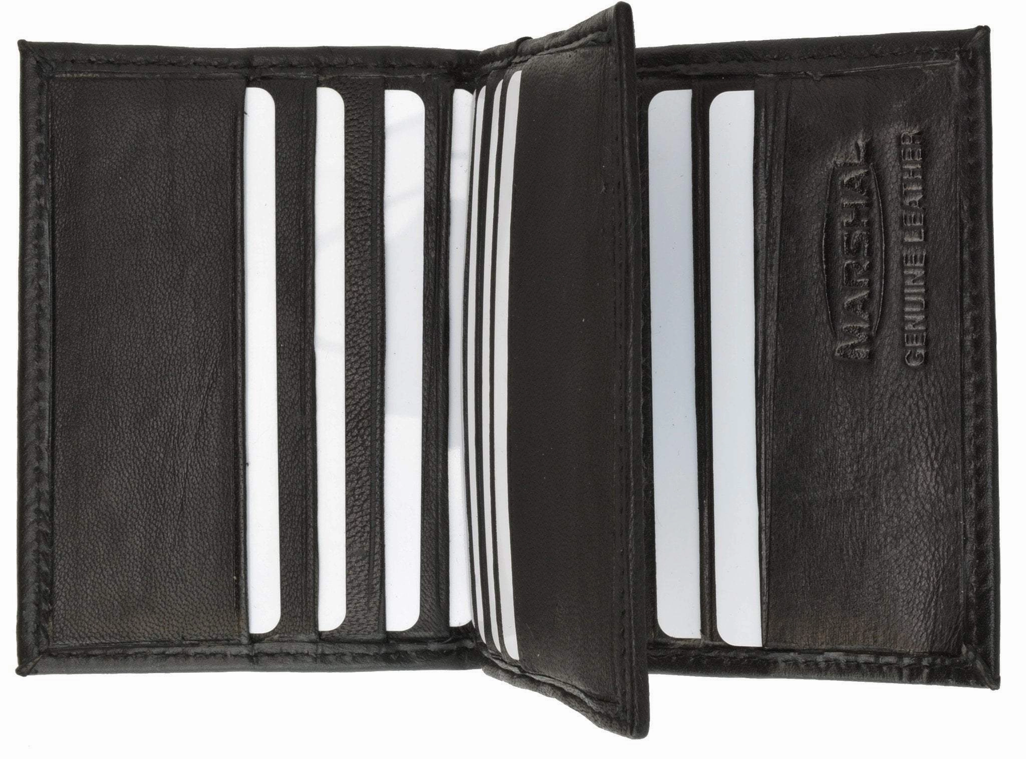 Trending Now Discount Mens Lambskin Leather Small Center Flap Credit Card Holder 74 (C)